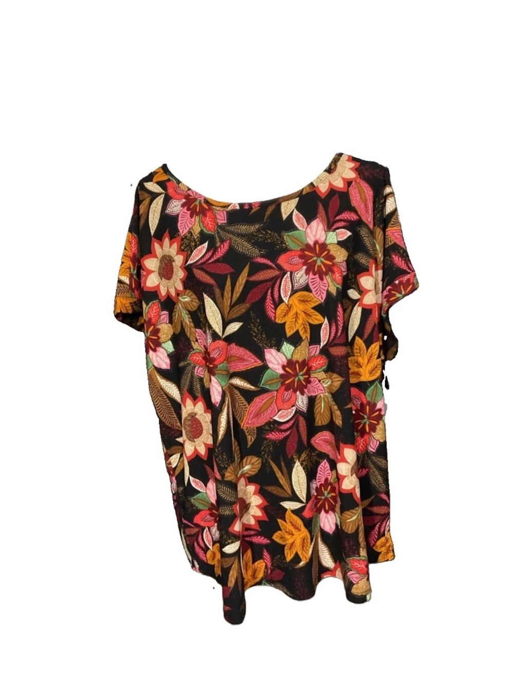 Sweet Violet Black Floral blouse short sleeve NWT Size 3x